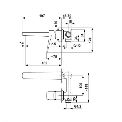 KFA Armatura 4529-810-44 - Wastafelmengkraan voor inbouw MALAGA wit