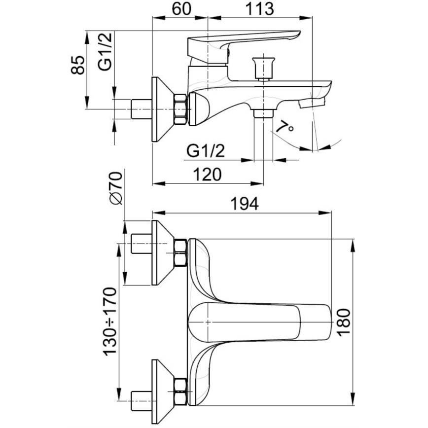 KFA Armatura 5024-010-00 - Badkraan TANZANIT glanzend chroom