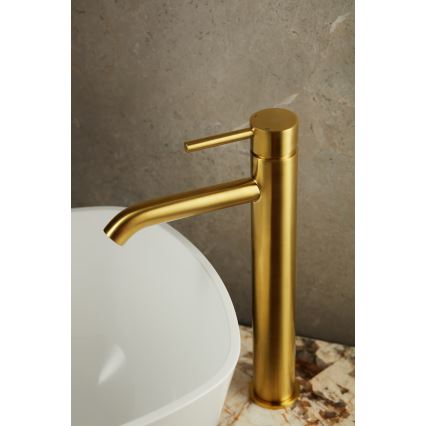 KFA Armatura 5032-612-31 - Kraan voor wastafel + afval met overloop MOZA 33 cm Grond goud