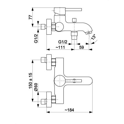 KFA Armatura 5034-010-00 - Badkraan MOZA glanzend chroom