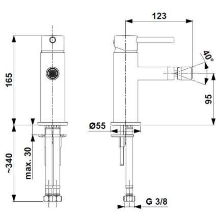 KFA Armatura 5037-015-31 - Bidetkraan + afvoer met overloop MOZA geborsteld goud