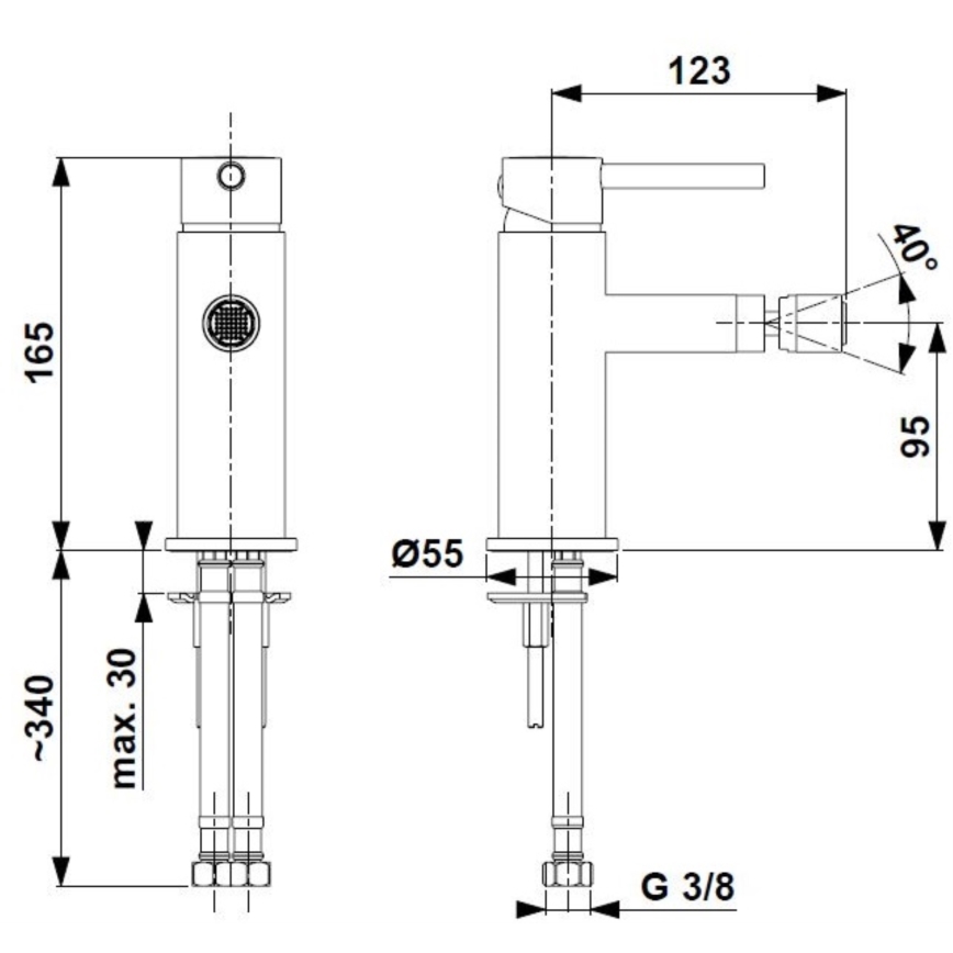 KFA Armatura 5037-015-31 - Bidetkraan + afvoer met overloop MOZA geborsteld goud