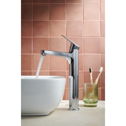 KFA Armatura 5552-712-00 - Wastafelmengkraan + afvoer met overloop OTAVA 30,2 cm glanzend chroom