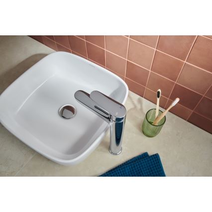 KFA Armatura 5552-712-00 - Wastafelmengkraan + afvoer met overloop OTAVA 30,2 cm glanzend chroom