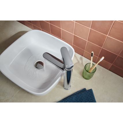 KFA Armatura 5552-712-00 - Wastafelmengkraan + afvoer met overloop OTAVA 30,2 cm glanzend chroom