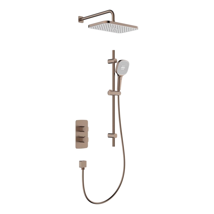 KFA Armatura 5759-301-34 - Doucheset met thermostatische inbouwkraan MALAGA roségoud