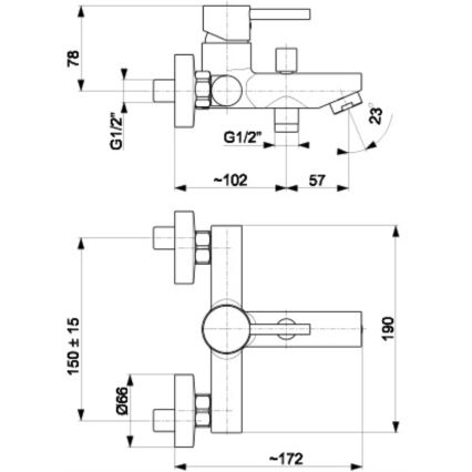 KFA Armatura 5824-010-81 - Badkraan NEDA messing/mat zwart