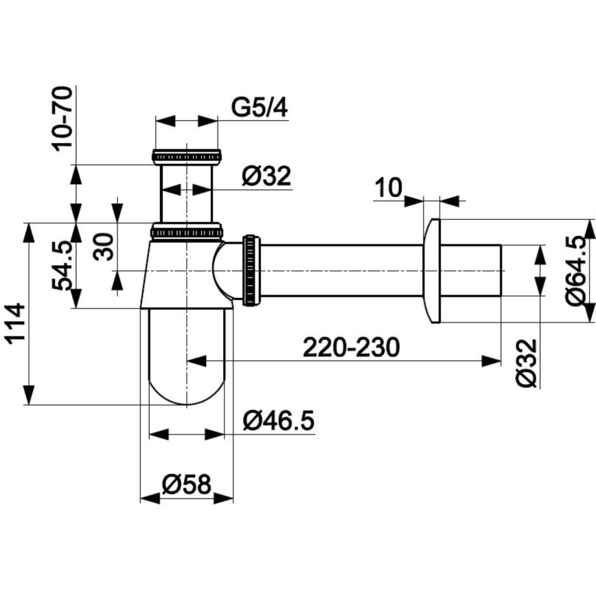 KFA Armatura 601-054-00 - Fles gootsteen sifon glanzend chroom