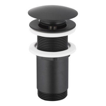 KFA Armatura 660-253-81 - Afvoerputje zonder overloop CLICK-CLACK diameter 6,6 cm messing/mat zwart