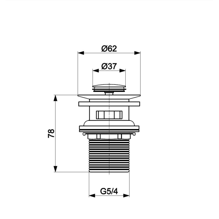 KFA Armatura 660-354-00 - Wastafel afval met overloop CLICK-CLACK diameter 6,2 cm glanzend chroom