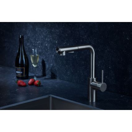 KFA Armatura 6623-110-22 - Kraan voor gootsteen met uittrekbare sproeier DUERO BASIC roestvrij