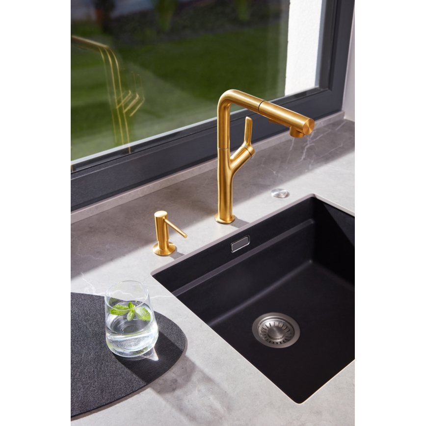 KFA Armatura 6623-220-31 - Kraan voor gootsteen met uittrekbare sproeier DUERO DESIGN roestvrij/Grond goud
