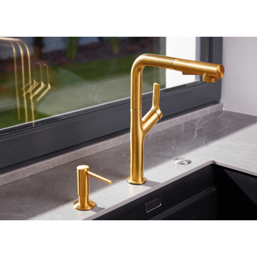 KFA Armatura 6623-220-31 - Kraan voor gootsteen met uittrekbare sproeier DUERO DESIGN roestvrij/Grond goud