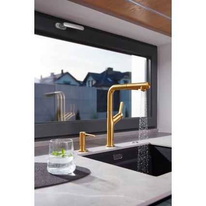 KFA Armatura 6623-220-31 - Kraan voor gootsteen met uittrekbare sproeier DUERO DESIGN roestvrij/Grond goud
