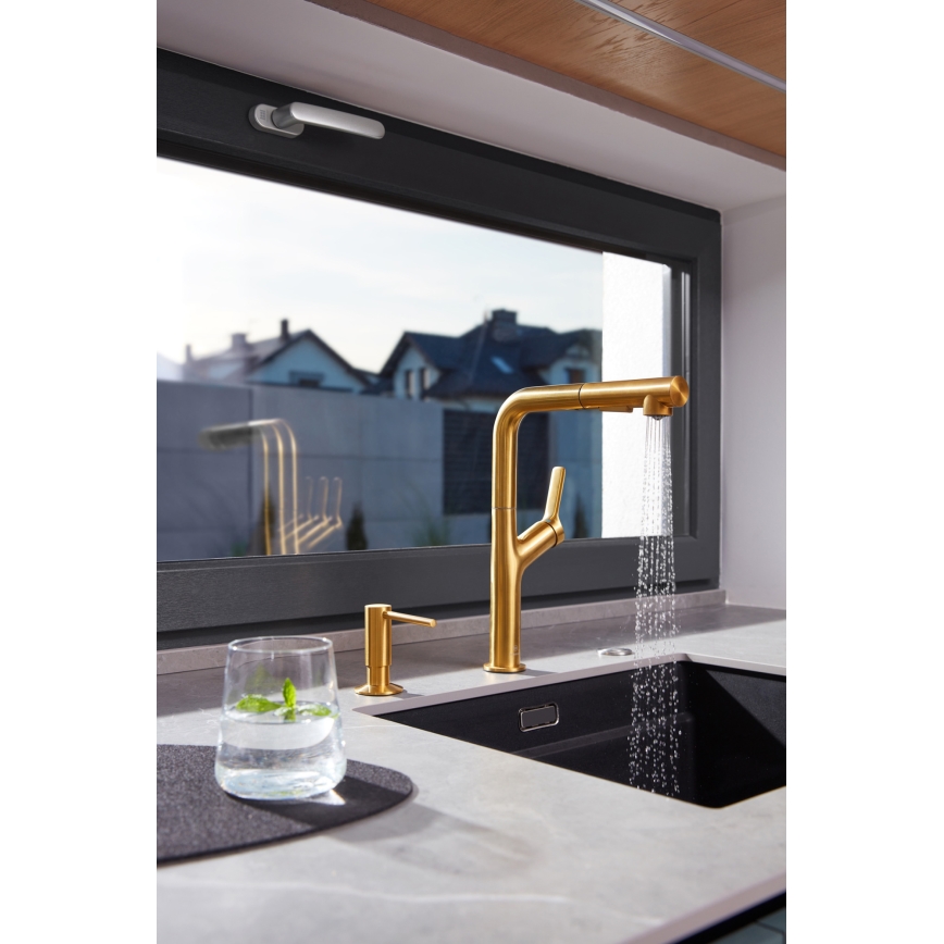 KFA Armatura 6623-220-31 - Kraan voor gootsteen met uittrekbare sproeier DUERO DESIGN roestvrij/Grond goud