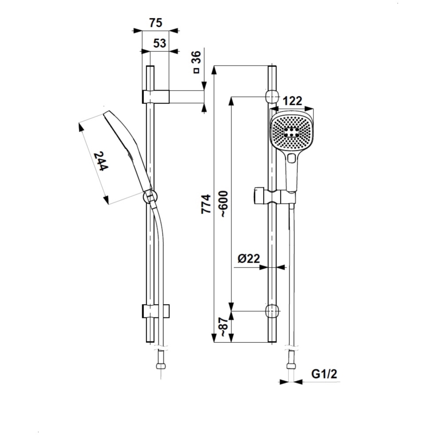 KFA Armatura 841-352-81 - Doucheset MALAGA zwart