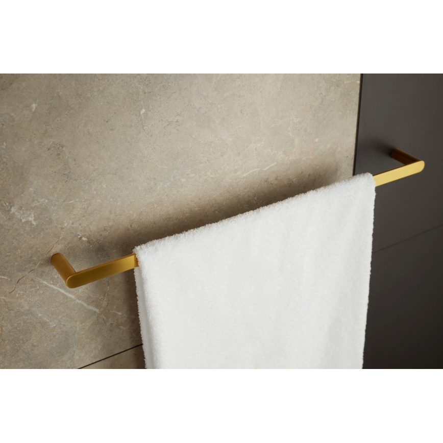 KFA Armatura 864-026-31 - Handdoekhouder voor aan de muur 47 cm roestvrij/Grond goud