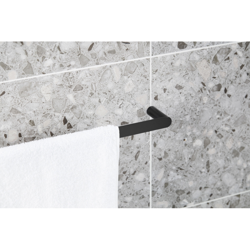 KFA Armatura 864-026-81 - Handdoekhouder voor aan de muur 47 cm roestvrij/mat zwart