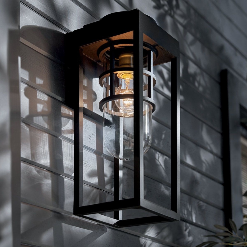 Kichler - Buitenwandlamp HONE M 1xE27/60W/230V IP44 zwart