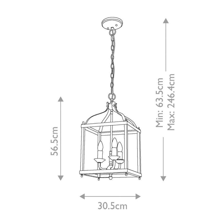 Kichler - Hanglamp aan een ketting LARKIN 3xE14/60W/230V antraciet