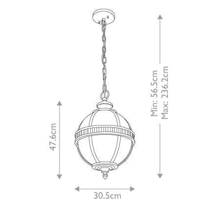 Kichler - Hanglamp aan een ketting voor buiten HALLERON 3xE14/60W/230V IP44
