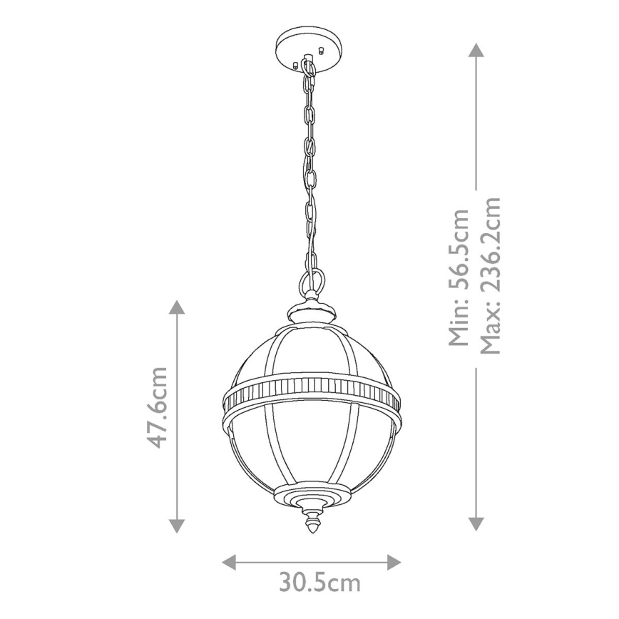 Kichler - Hanglamp aan een ketting voor buiten HALLERON 3xE14/60W/230V IP44