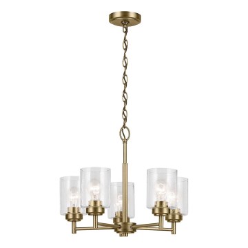 Kichler - Hanglamp aan een ketting WINSLOW 5xE27/60W/230V diameter 50,2 cm messing