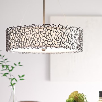 Kichler - Hanglamp met vaste pendel SILVER CORAL 3xE27/100W/230V mat chroom