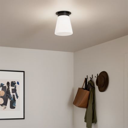 Kichler - Plafondlamp ALBERS 1xE27/40W/230V Ø 21,6 cm zwart