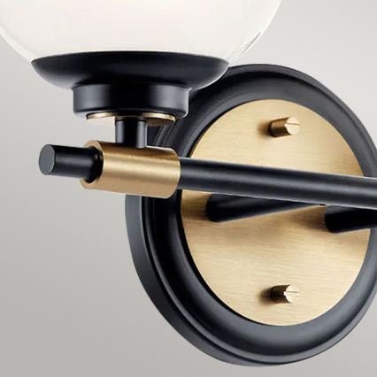 Kichler - LED-wandlamp voor de badkamer BENNO 2xLED/3W/230V zwart/goud IP44