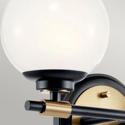 Kichler - LED-wandlamp voor de badkamer BENNO 2xLED/3W/230V zwart/goud IP44