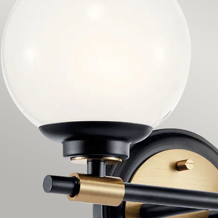 Kichler - LED-wandlamp voor de badkamer BENNO 2xLED/3W/230V zwart/goud IP44