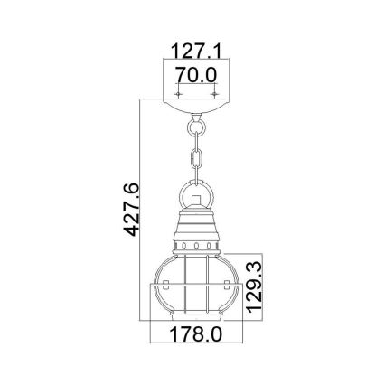 Kichler - Hanglamp aan een ketting voor buiten BRIDGE POINT 1xE27/60W/230V IP44