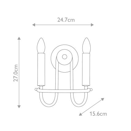 Kichler - Wandlamp CAPITOL HILL 2xE14/40W/230V goud