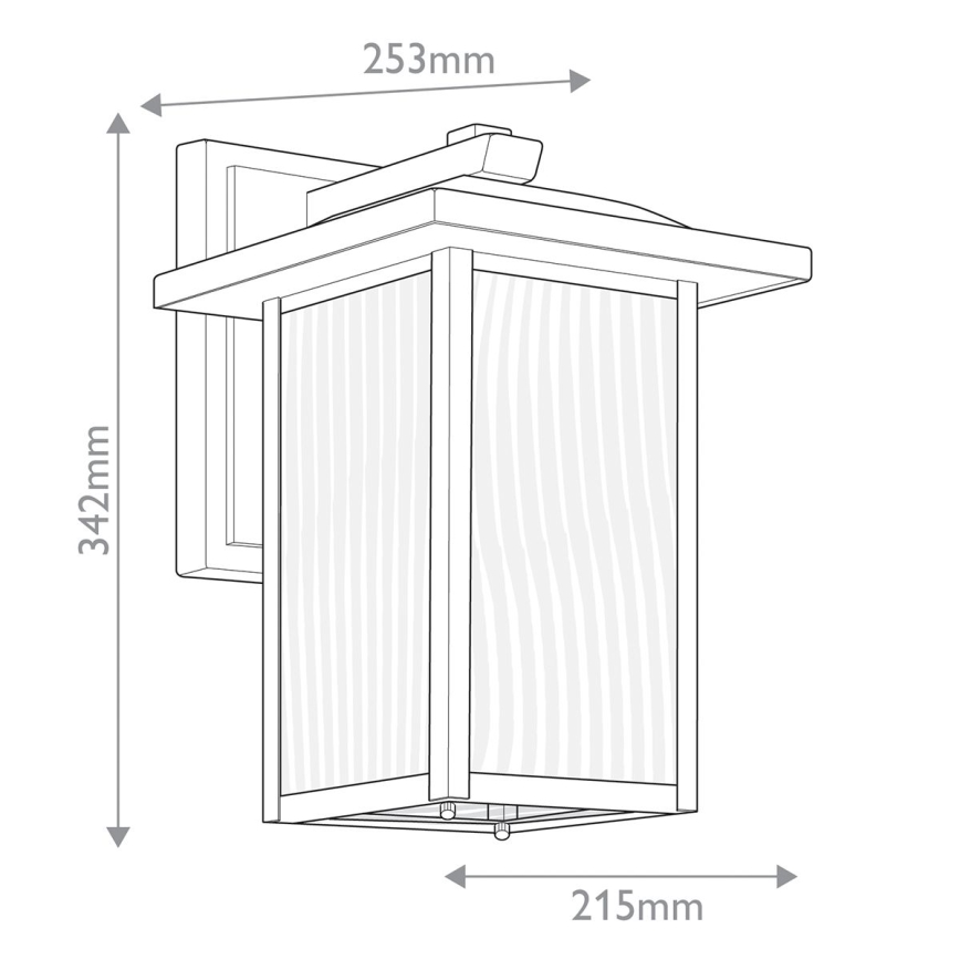 Kichler - Buitenwandlamp CAPPANNA M 1xE27/60W/230V IP44 zwart