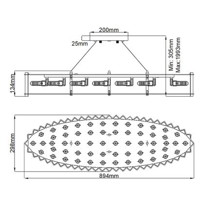 Kichler - LED Badkamerkroonluchter aan een koord CRYSTAL SKYE 12xG9/3W/230V IP44