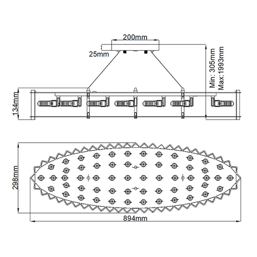 Kichler - LED Badkamerkroonluchter aan een koord CRYSTAL SKYE 12xG9/3W/230V IP44