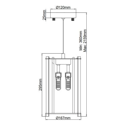 Kichler - LED Badkamerkroonluchter aan een koord CRYSTAL SKYE 2xG9/3W/230V IP44