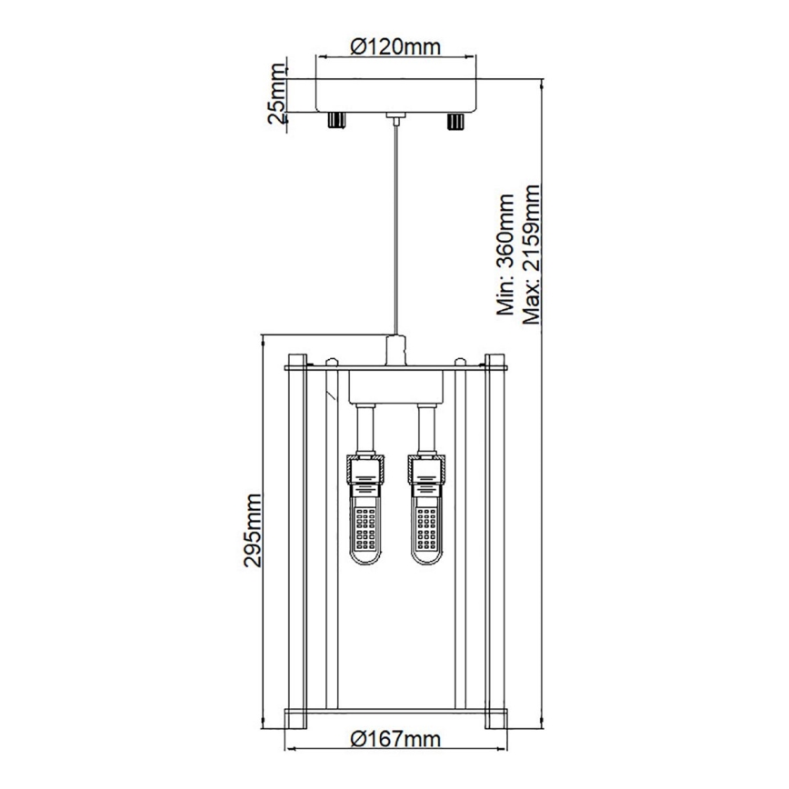 Kichler - LED Badkamerkroonluchter aan een koord CRYSTAL SKYE 2xG9/3W/230V IP44