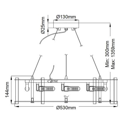 Kichler - LED Badkamerkroonluchter aan een koord CRYSTAL SKYE 8xG9/3W/230V IP44