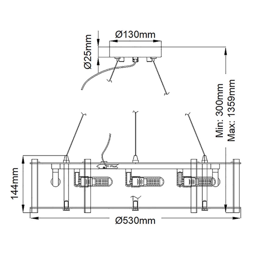 Kichler - LED Badkamerkroonluchter aan een koord CRYSTAL SKYE 8xG9/3W/230V IP44