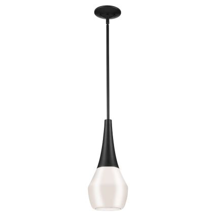 Kichler - Plafondlamp met stang DEELA 1xE27/60W/230V Ø 17,8 cm zwart