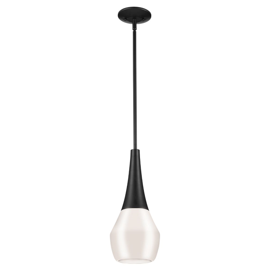 Kichler - Plafondlamp met stang DEELA 1xE27/60W/230V Ø 17,8 cm zwart