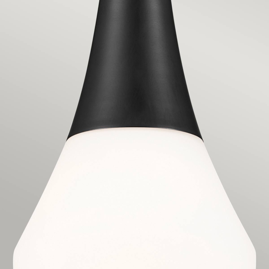 Kichler - Plafondlamp met stang DEELA 1xE27/60W/230V Ø 17,8 cm zwart