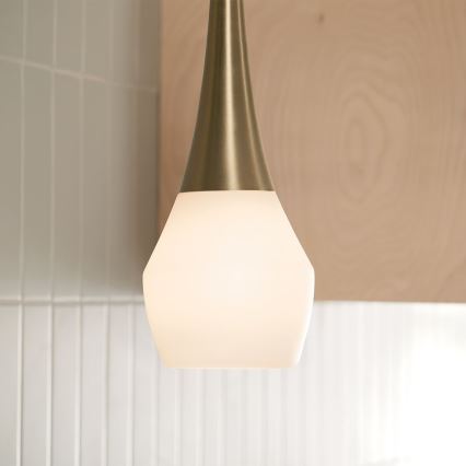 Kichler - Hanglamp met vaste pendel DEELA 1xE27/60W/230V diameter 17,8 cm messing