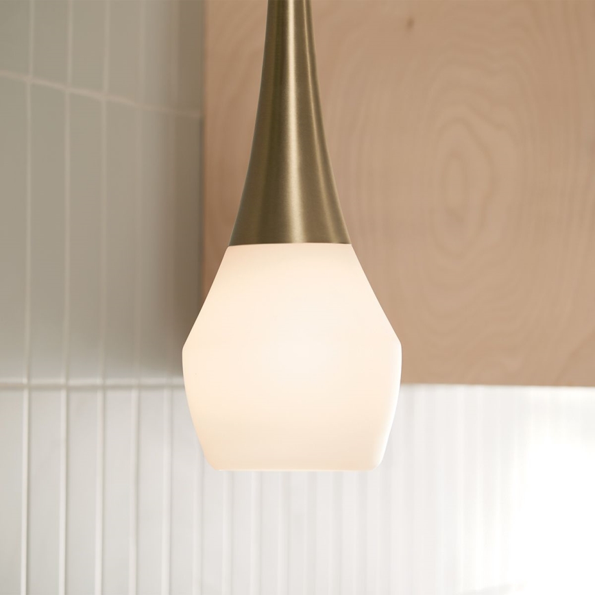 Kichler - Hanglamp met vaste pendel DEELA 1xE27/60W/230V diameter 17,8 cm messing