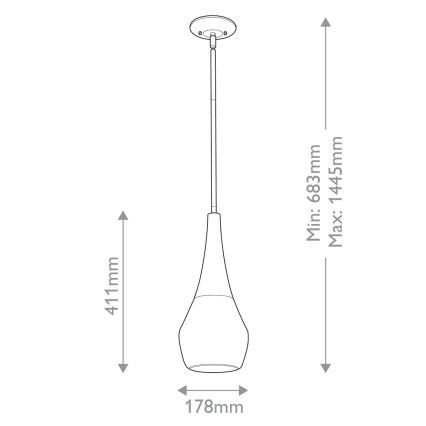 Kichler - Hanglamp met vaste pendel DEELA 1xE27/60W/230V diameter 17,8 cm messing