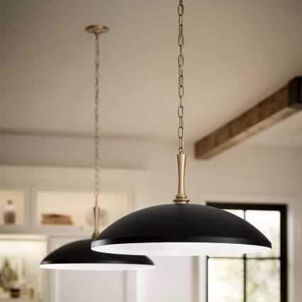 Kichler - Hanglamp aan een ketting DELAROSA 1xE27/60W/230V zwart/messing