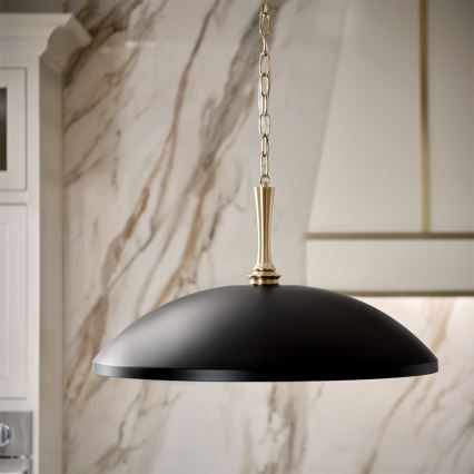Kichler - Hanglamp aan een ketting DELAROSA 1xE27/60W/230V zwart/messing