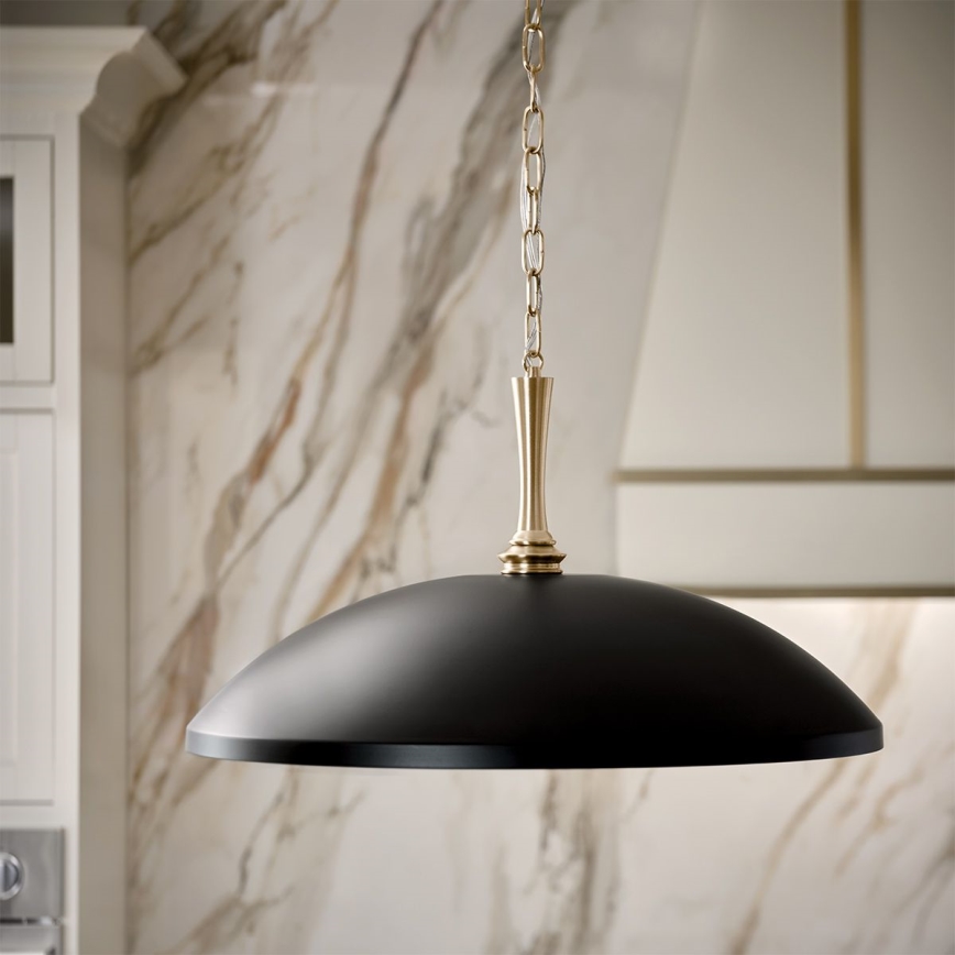Kichler - Hanglamp aan een ketting DELAROSA 1xE27/60W/230V zwart/messing